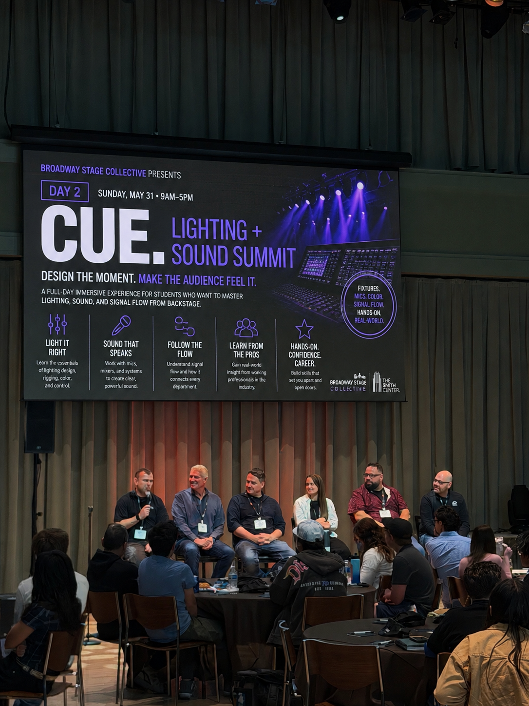 Industry panel at the CUE. Lighting + Sound Summit